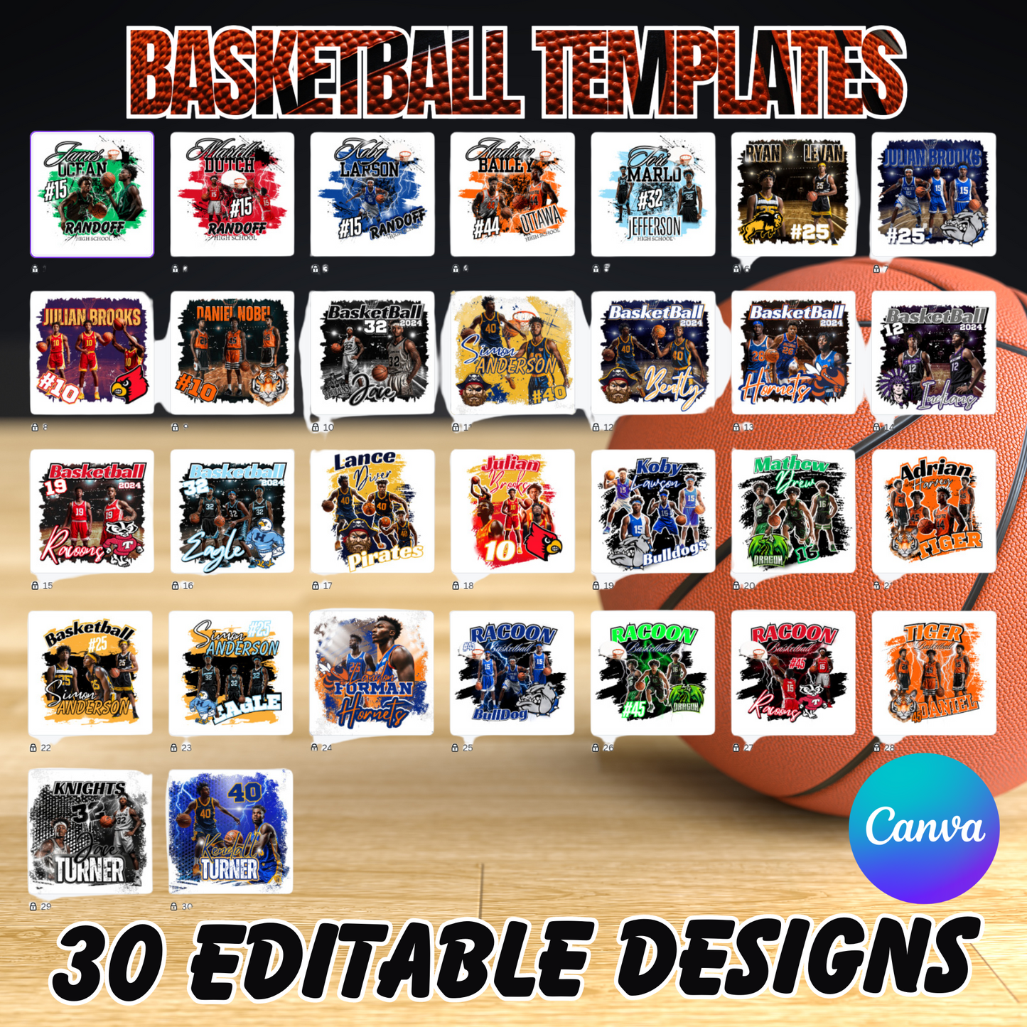 Basketball Editable Template Bundle