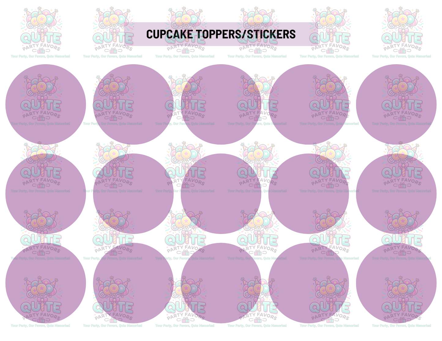 Circle Cupcake Toppers Templates