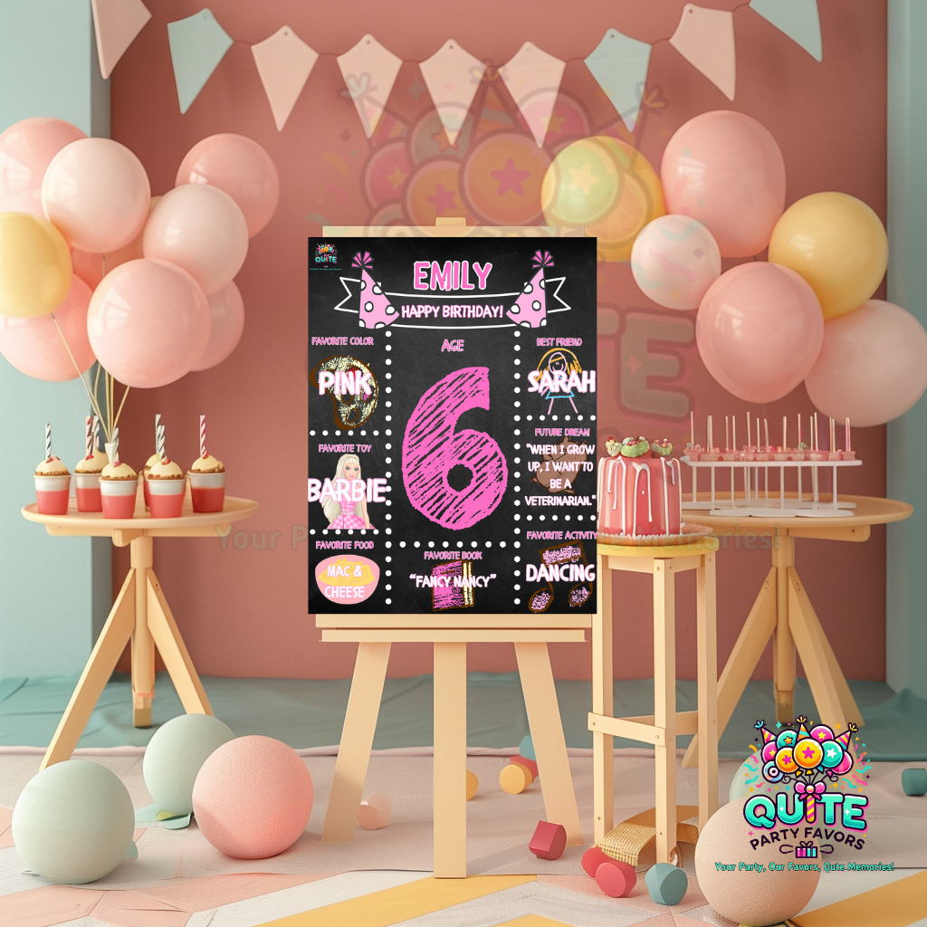 🎉 Birthday Girl Chalkboard Template - Editable in Canva! 🎉