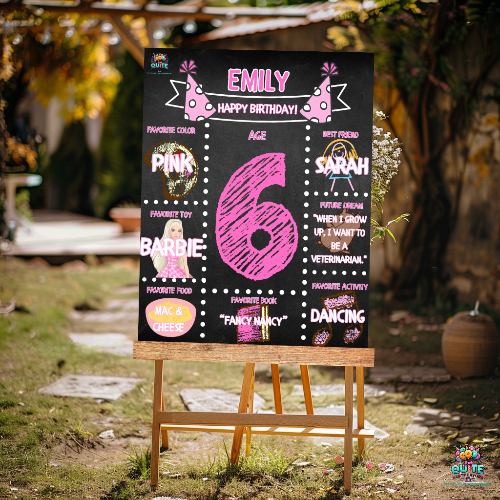 🎉 Birthday Girl Chalkboard Template - Editable in Canva! 🎉