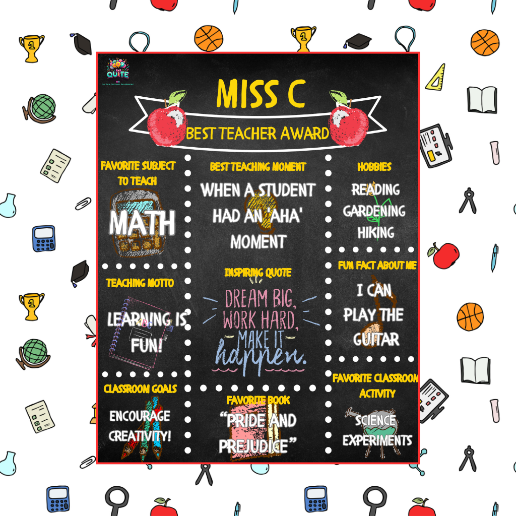 🎉 Teacher Chalkboard Party Favor Template - Editable in Canva! 🎉