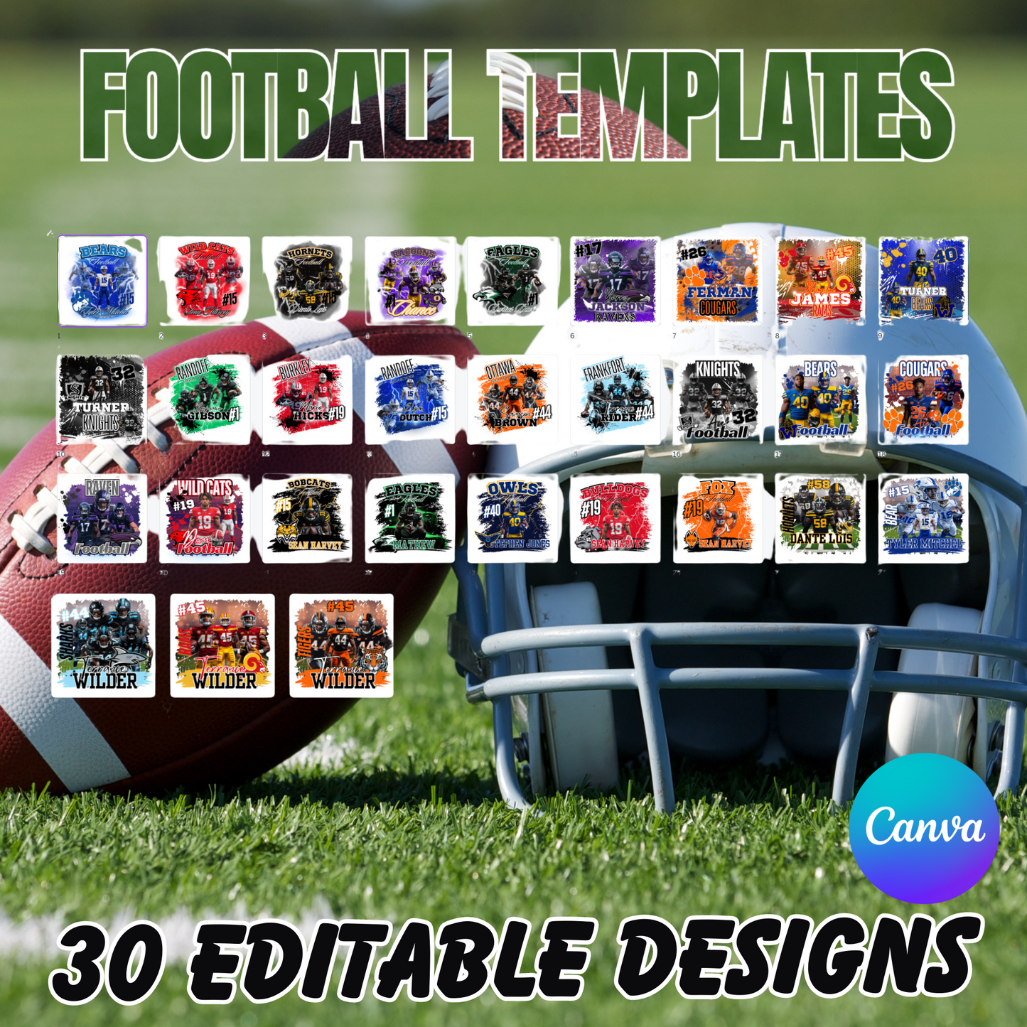 Football Editable Template Bundle