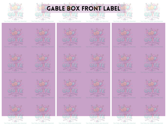 Gable Box Front Label Template