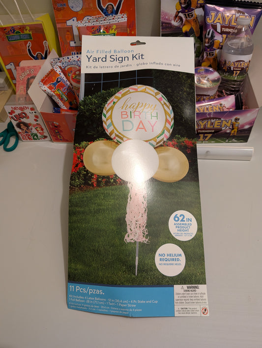 Happy Birthday Balloon Yard Sign