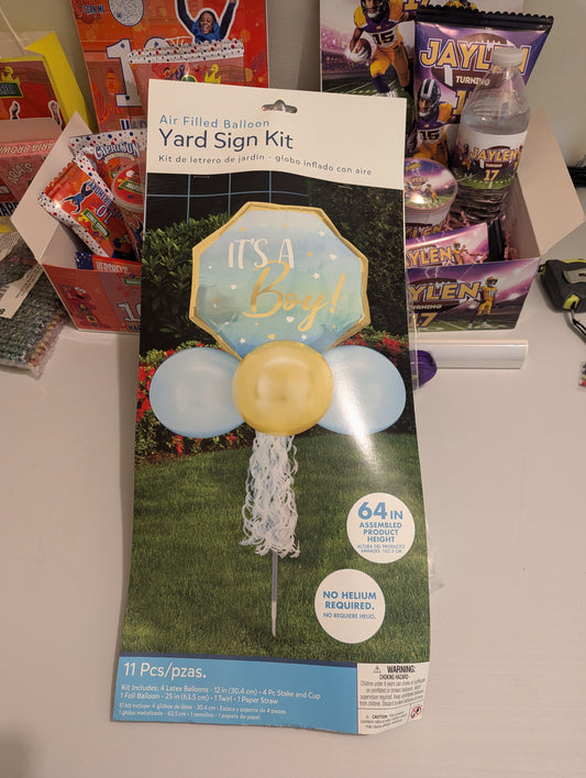 "It's A Boy" Air Filled Balloon Yard Sign Kit