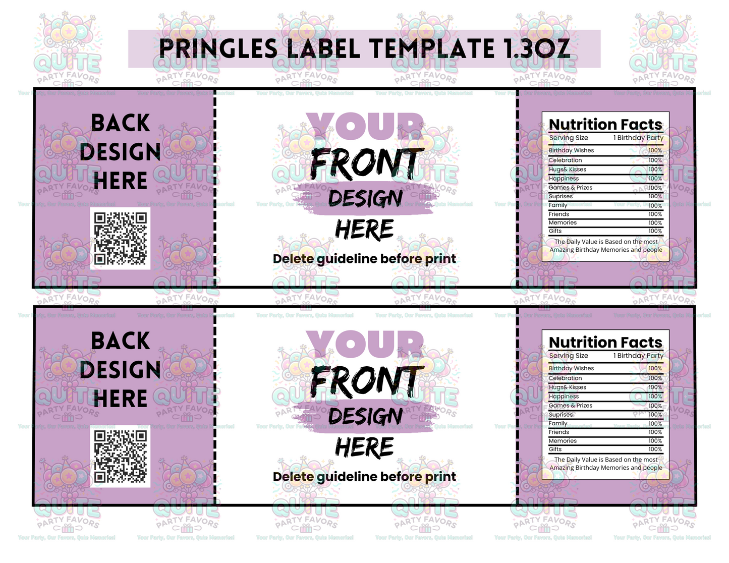 Pringles Label & Lid Template