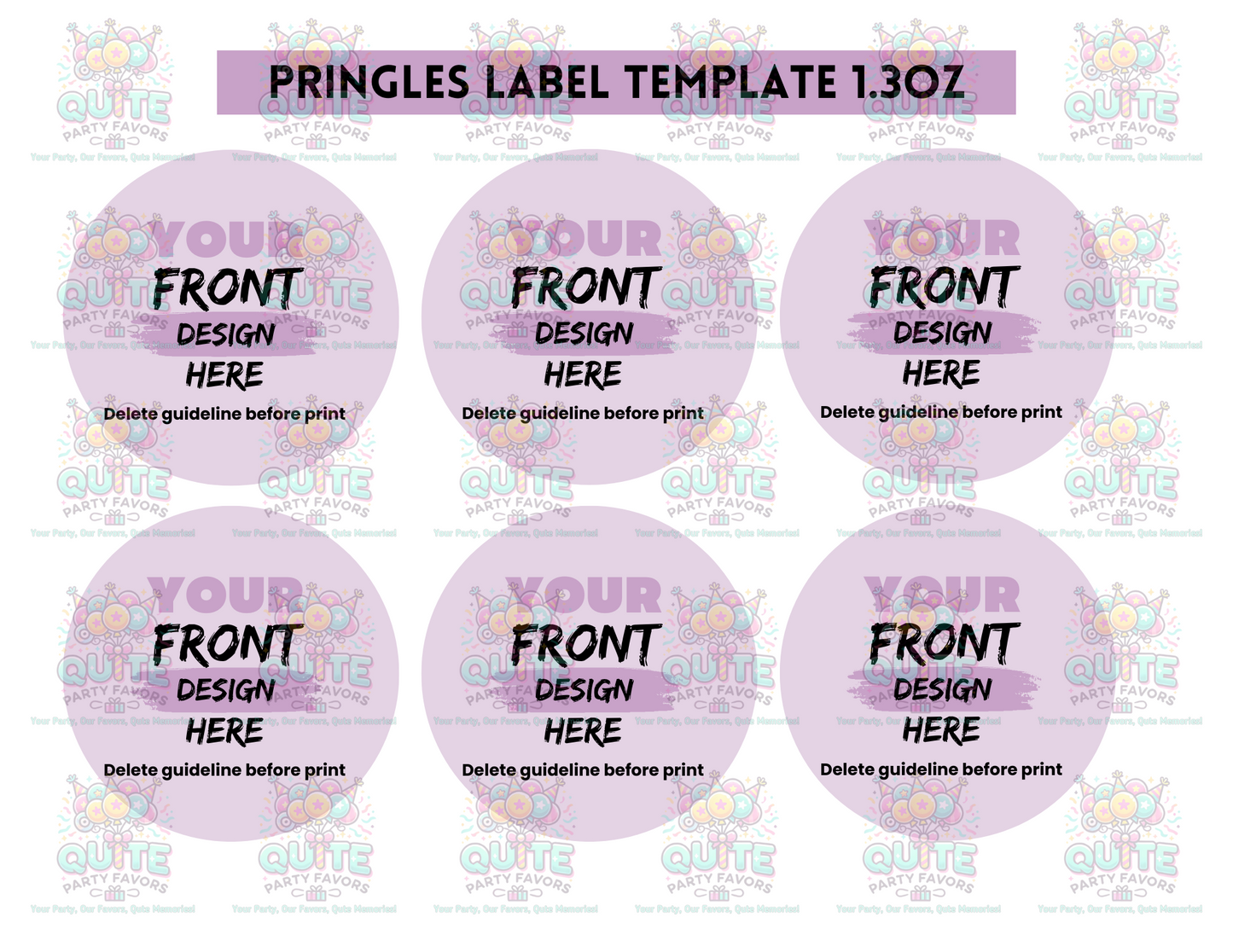 Pringles Label & Lid Template