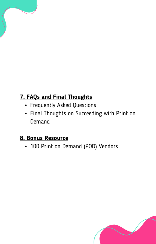 Print On Demand: The Small Business Success Guide with Minimal Upfront Costs